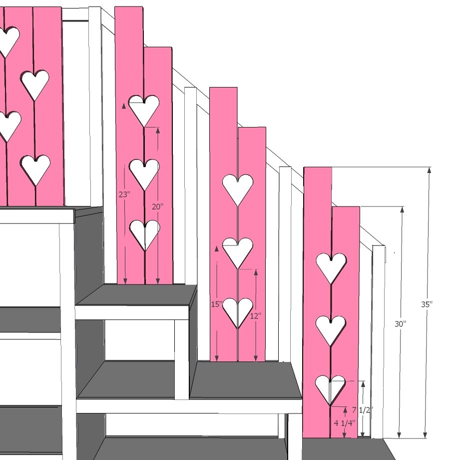 Sweet Pea Garden Bunk Bed Storage Stairs — step 8