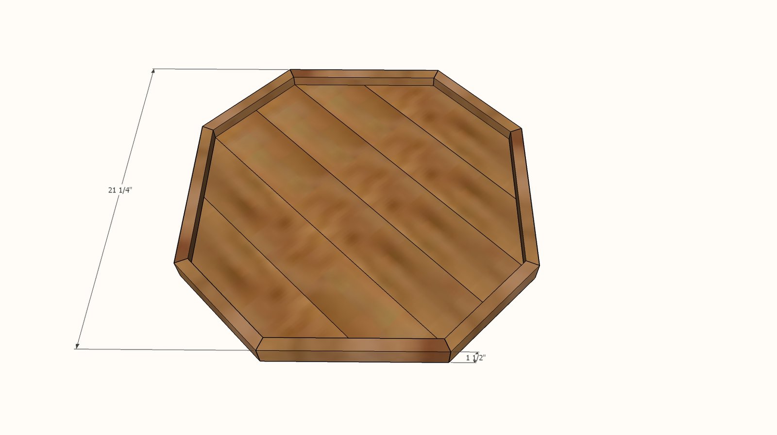 Tabletop Lazy Susan dimension diagram 1