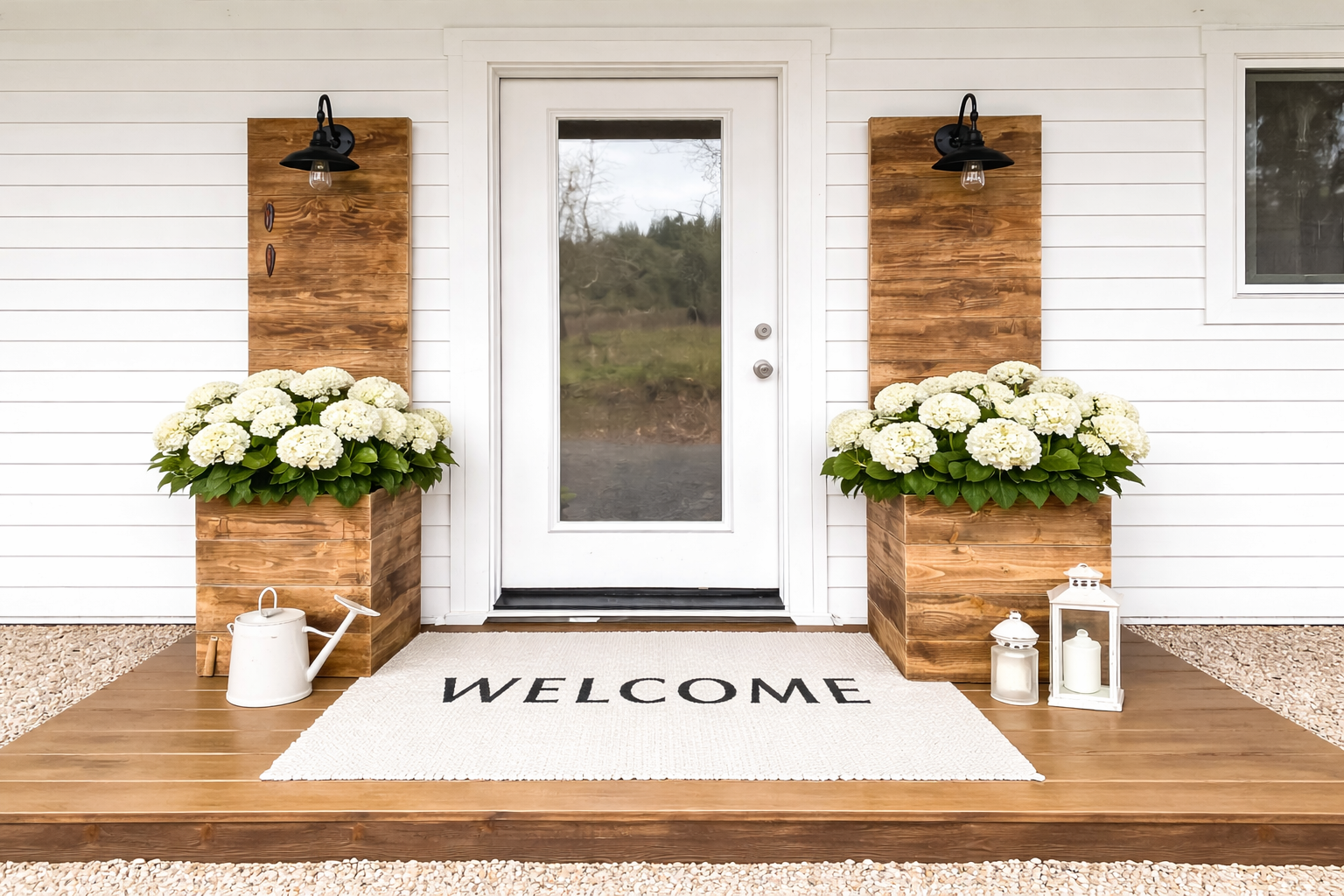 Tall Back Wooden Planter Box