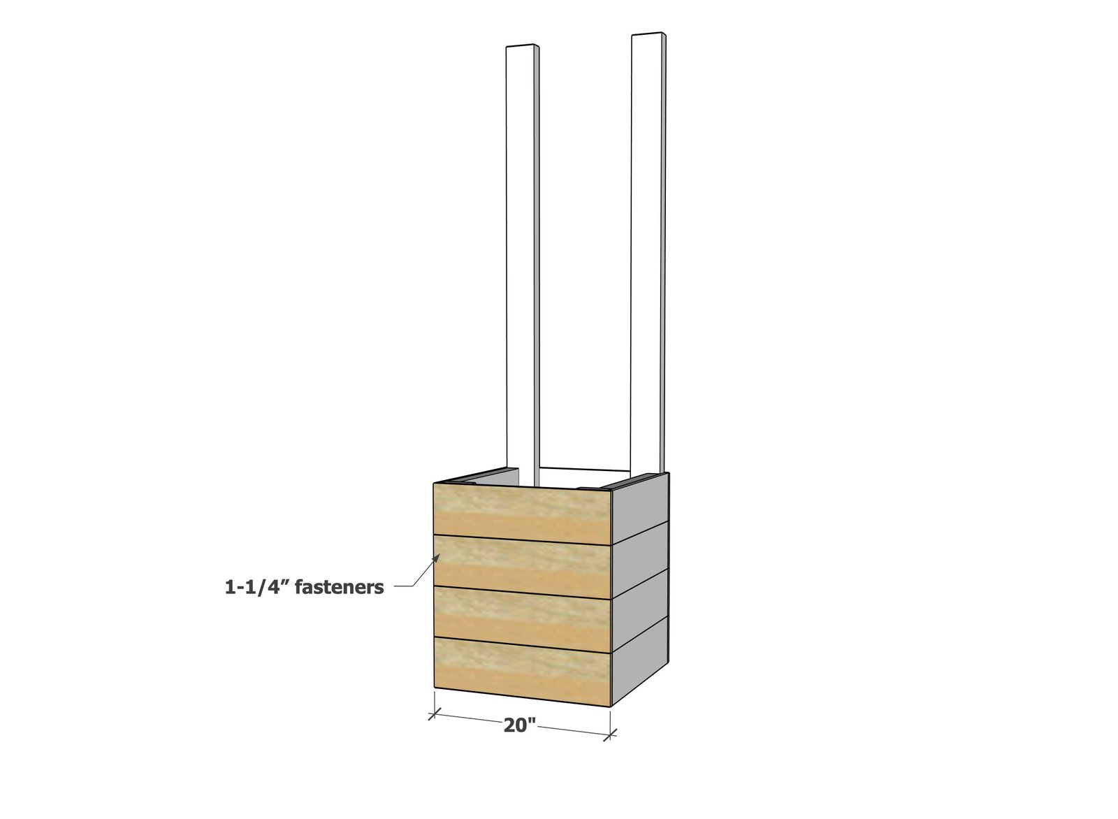 Tall Back Wooden Planter Box — step 4