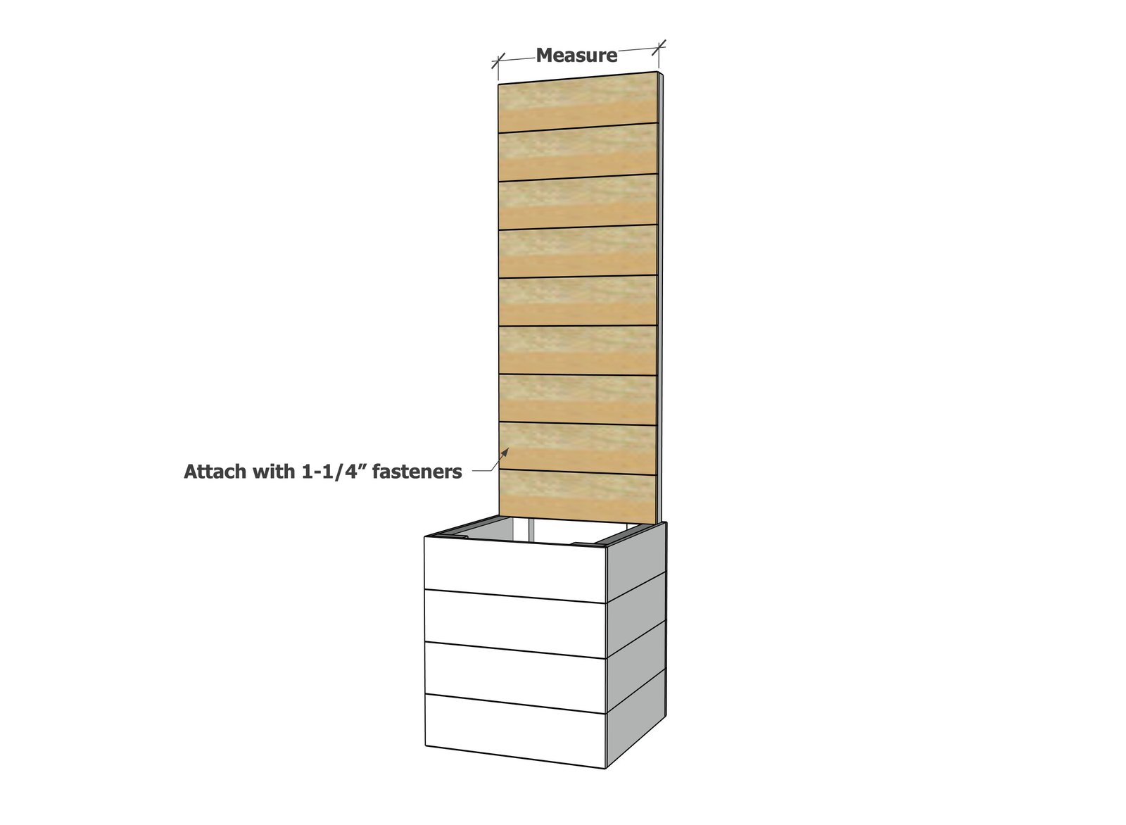 Tall Back Wooden Planter Box — step 5