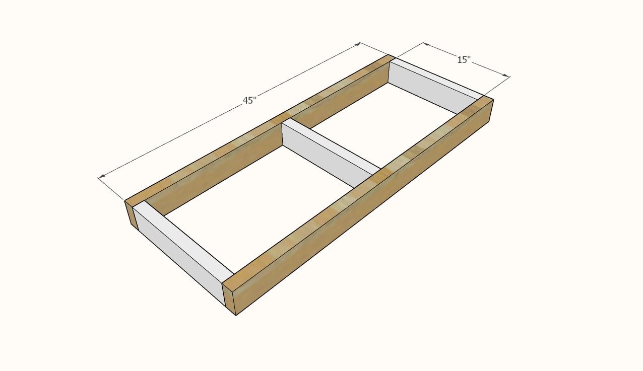 Tall Bench Seat with Footrest — step 1