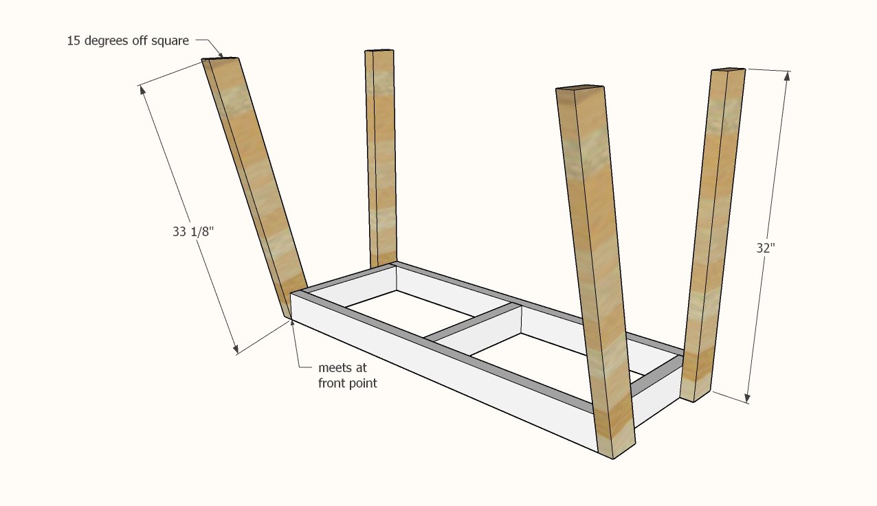 Tall Bench Seat with Footrest — step 2