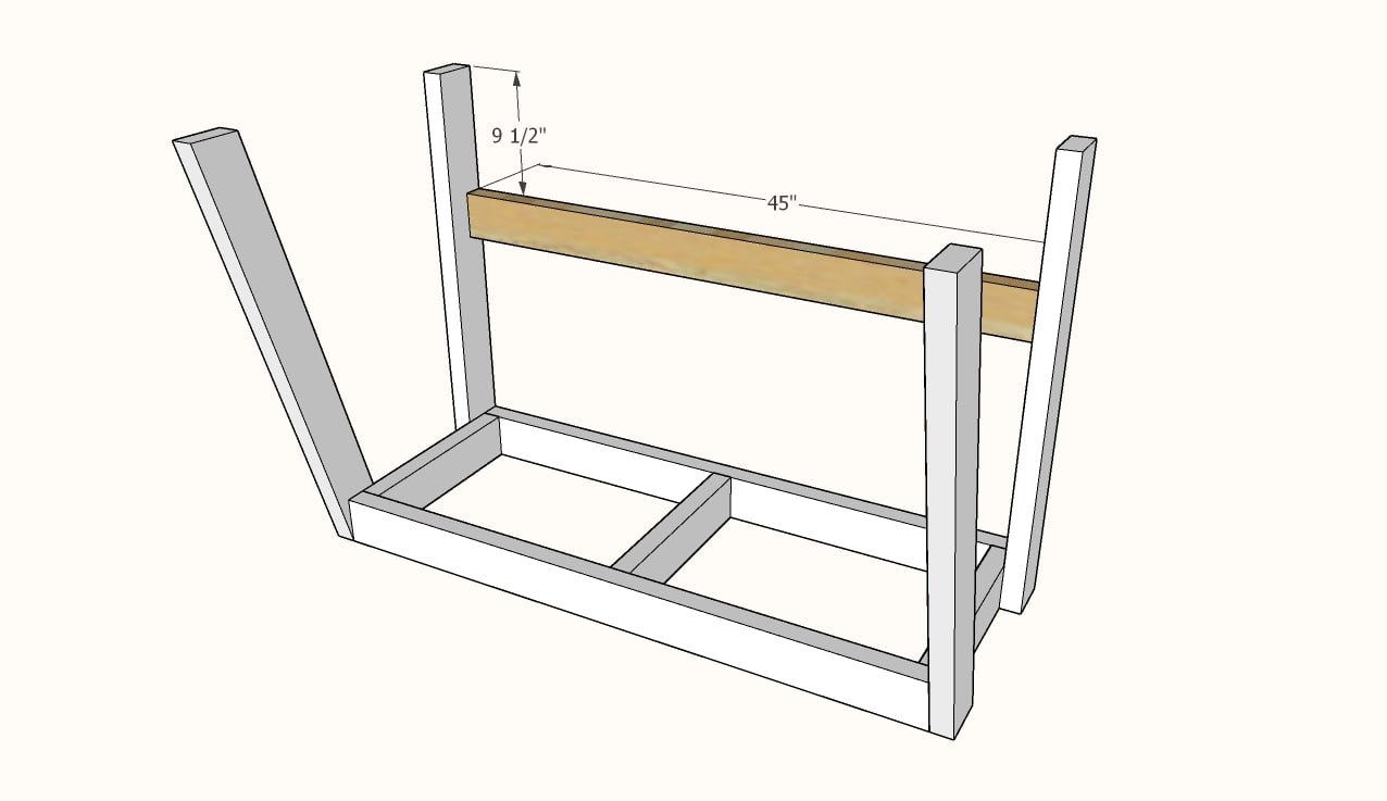Tall Bench Seat with Footrest — step 3