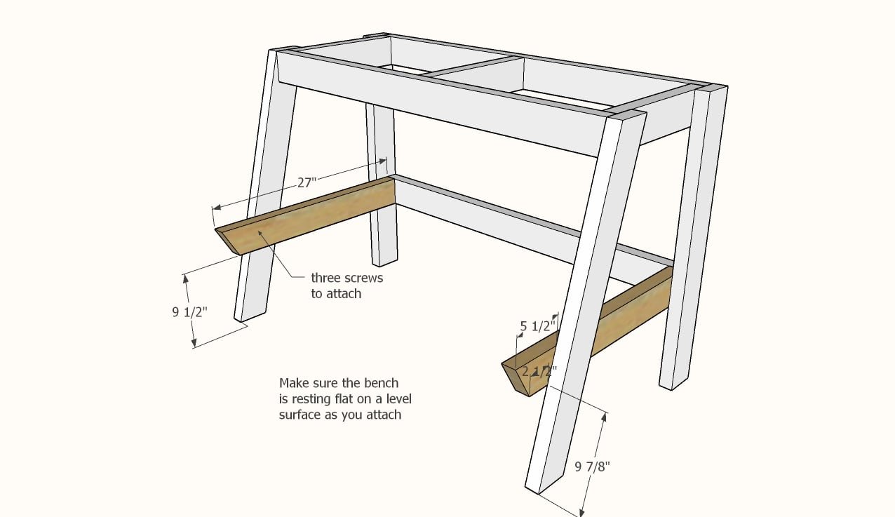 Tall Bench Seat with Footrest — step 4