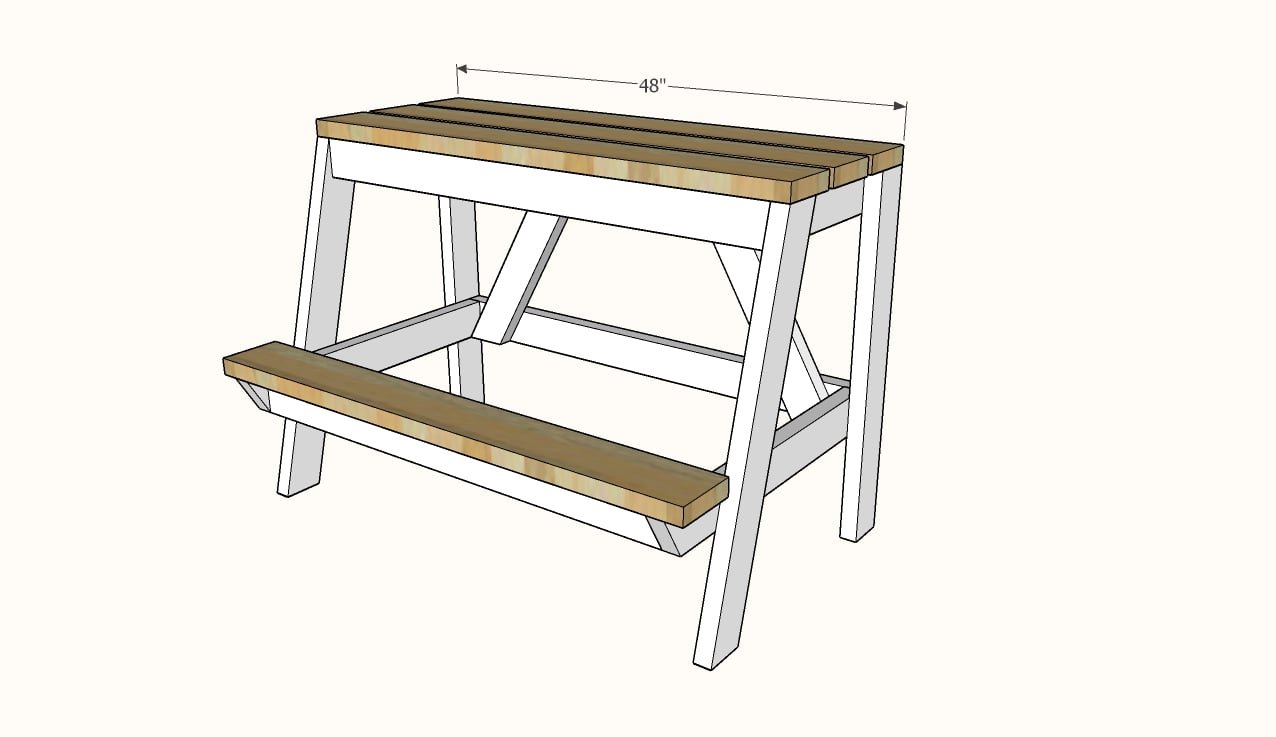 Tall Bench Seat with Footrest — step 7