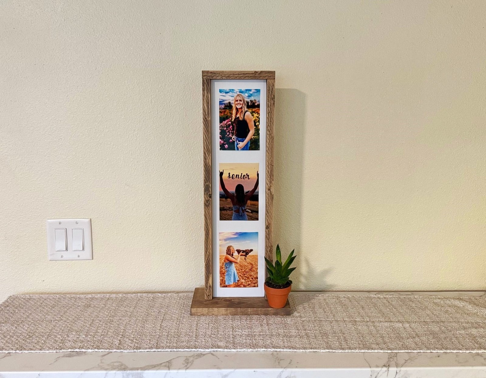 Tall Wood Photo Display
