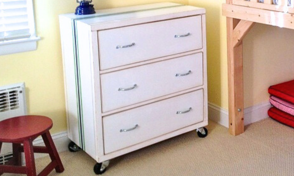 Three Drawer Rolling Dresser