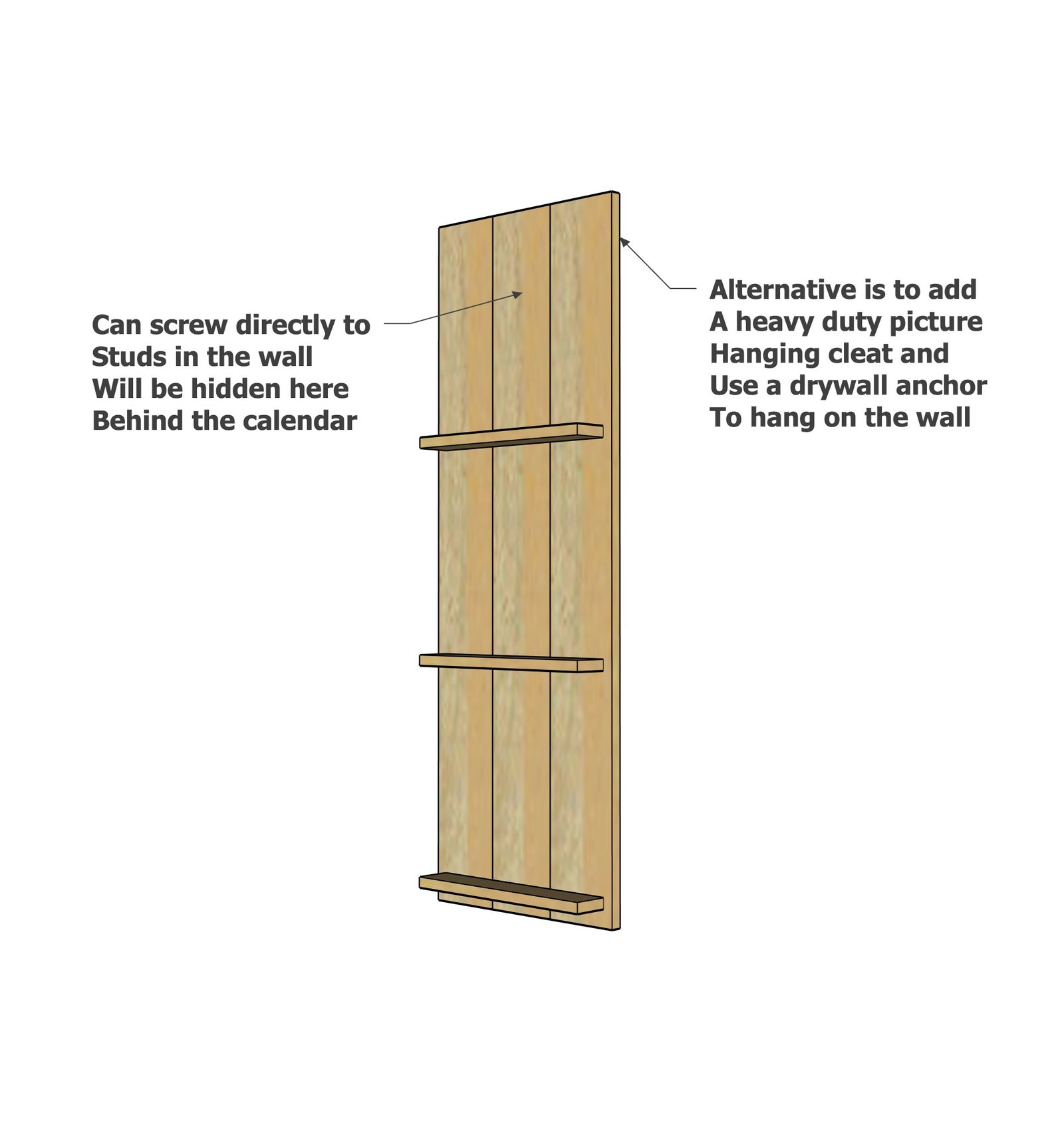 Three Month Easy to Rotate Wall Calendar Shelf — step 3