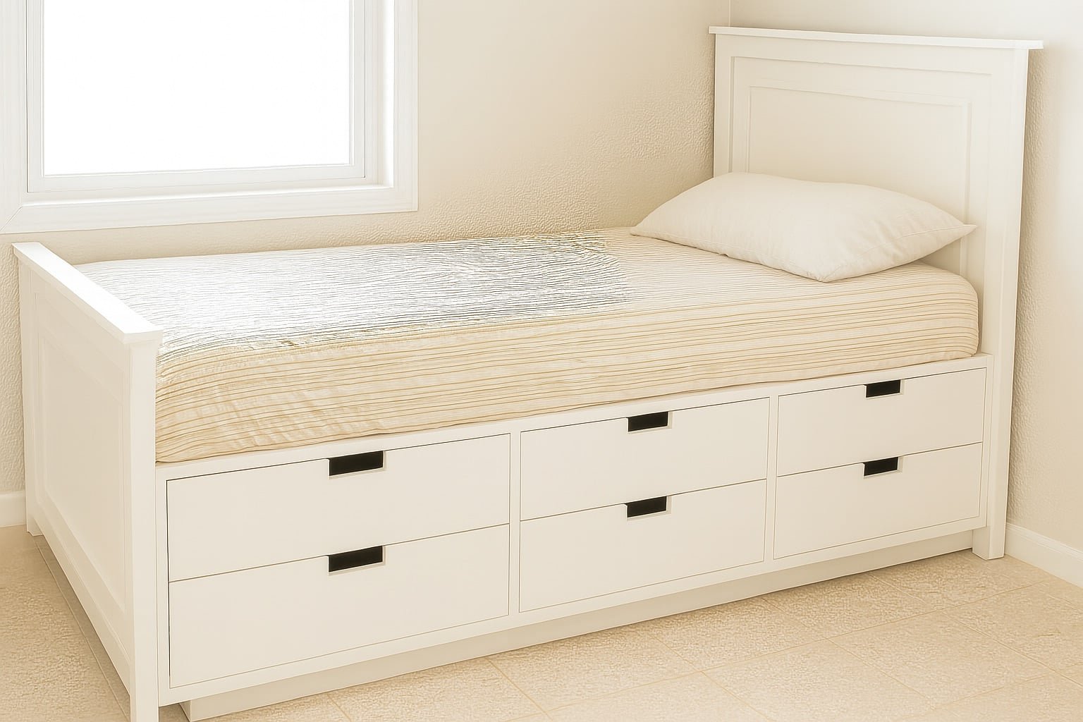 Timeless Storage Bed with 12 Drawers