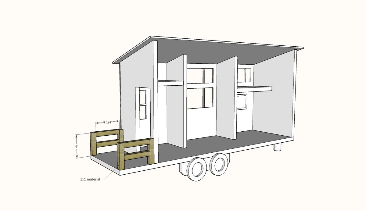 Tiny House Dollhouse for Barbies or 12" Dolls — step 8