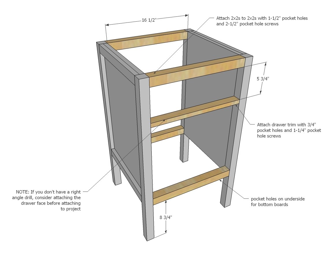 Tiny Kitchen Island Prep Cart with Trash — step 3