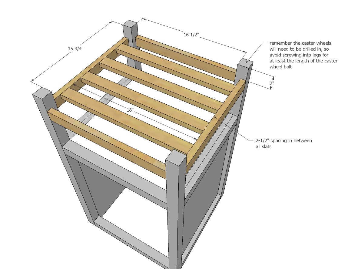 Tiny Kitchen Island Prep Cart with Trash — step 5