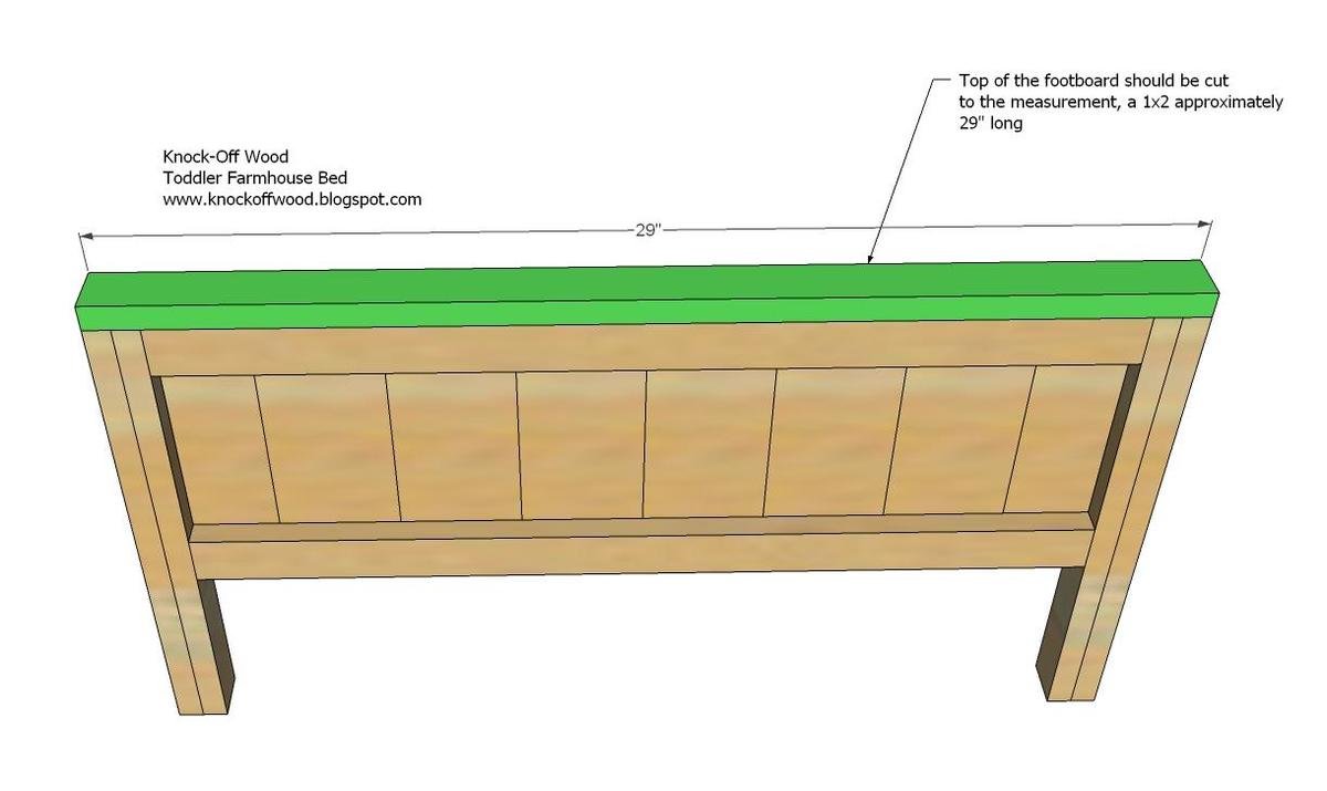 Toddler Farmhouse Bed Using Crib Mattress — step 10
