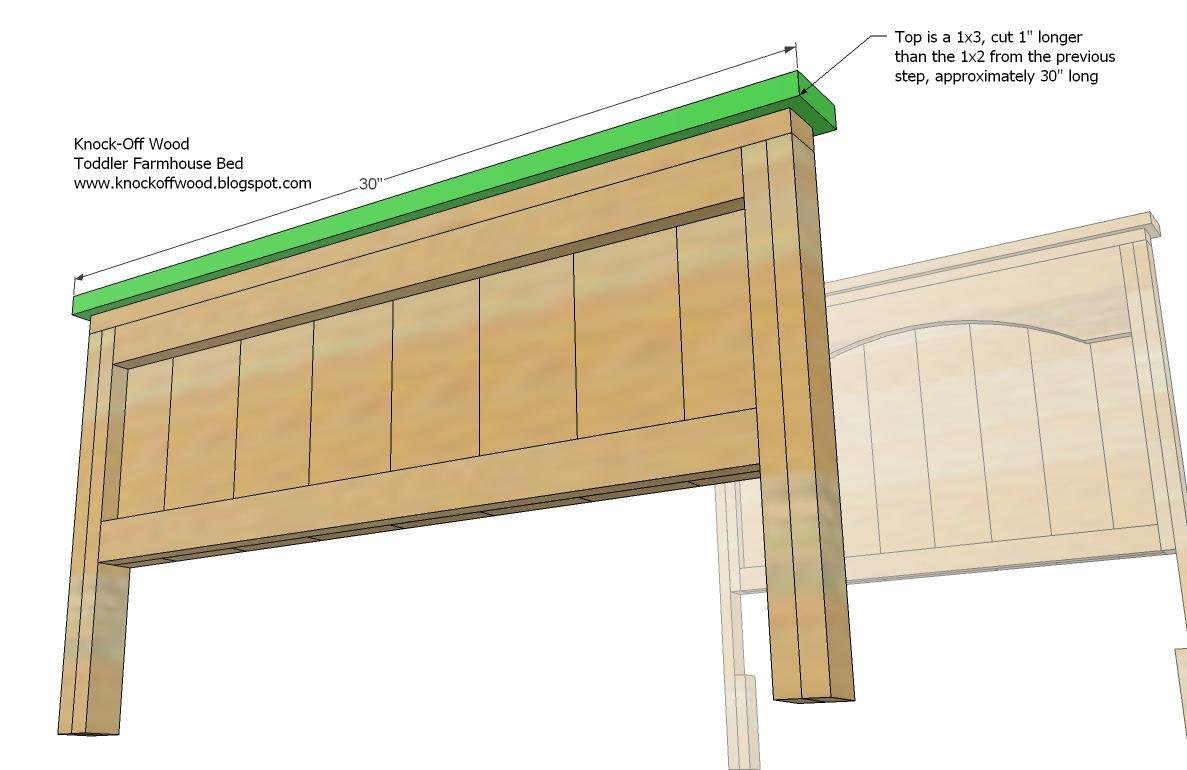 Toddler Farmhouse Bed Using Crib Mattress — step 11