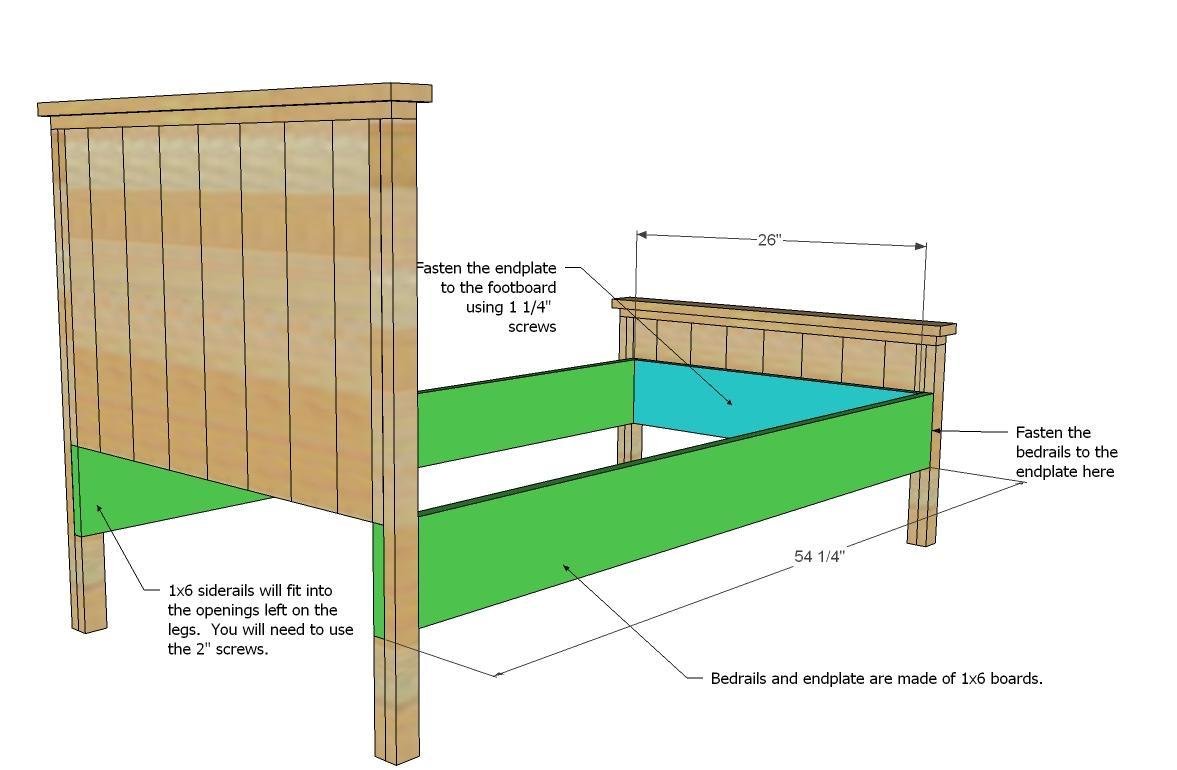 Toddler Farmhouse Bed Using Crib Mattress — step 12
