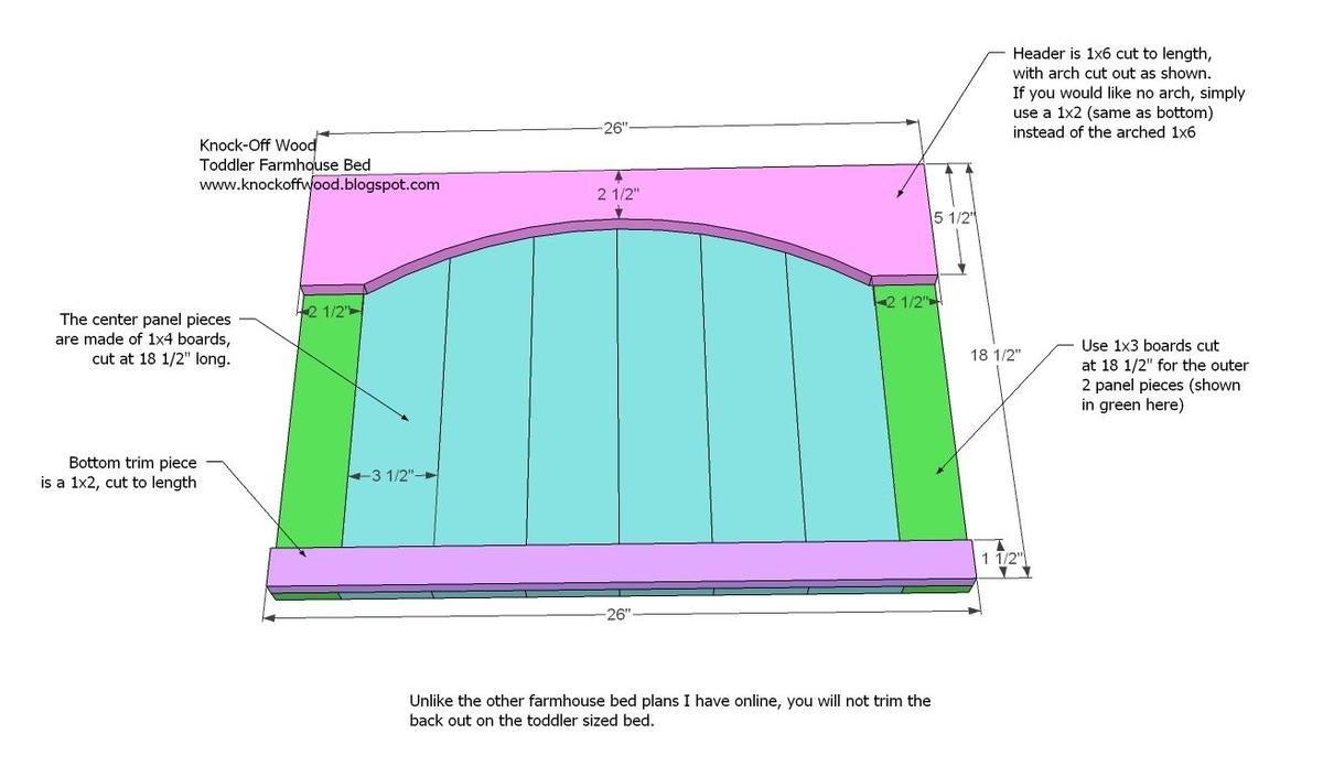 Toddler Farmhouse Bed Using Crib Mattress — step 1