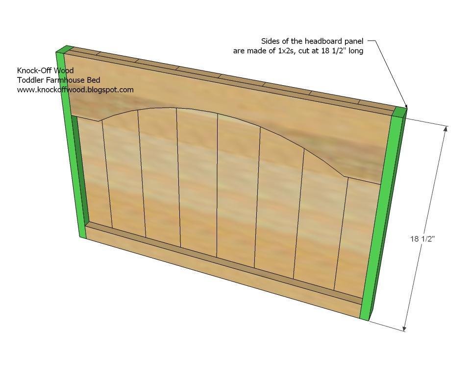 Toddler Farmhouse Bed Using Crib Mattress — step 2