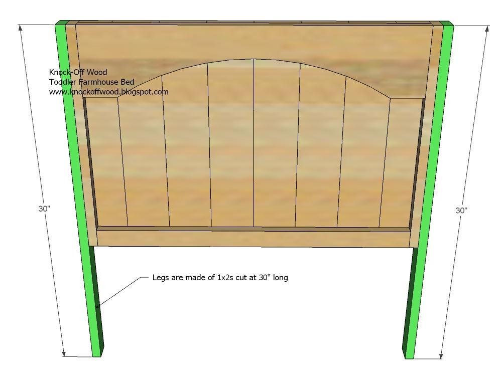 Toddler Farmhouse Bed Using Crib Mattress — step 3