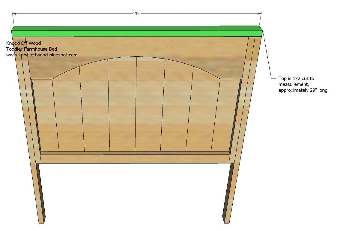 Toddler Farmhouse Bed Using Crib Mattress — step 4