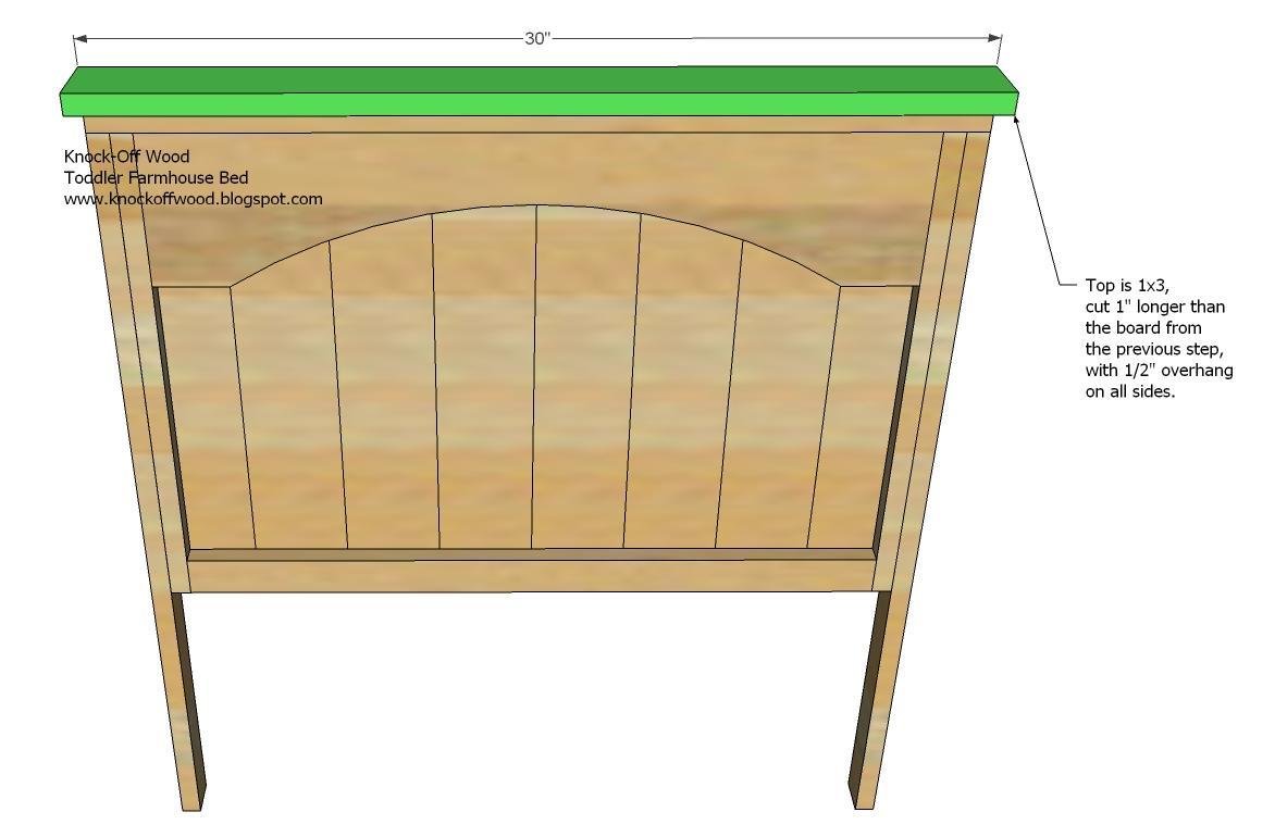 Toddler Farmhouse Bed Using Crib Mattress — step 5