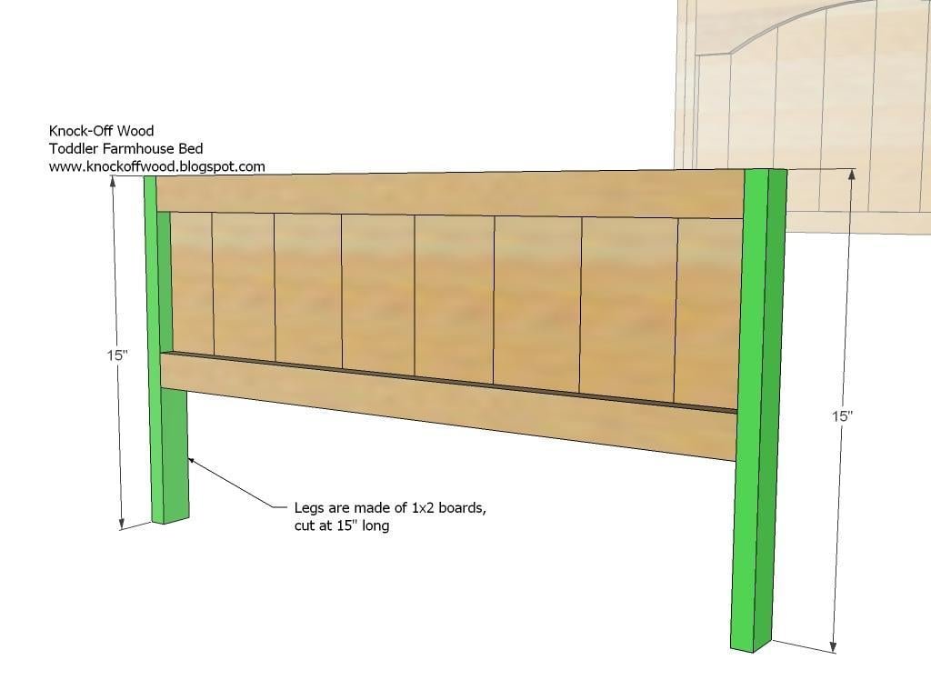 Toddler Farmhouse Bed Using Crib Mattress — step 8
