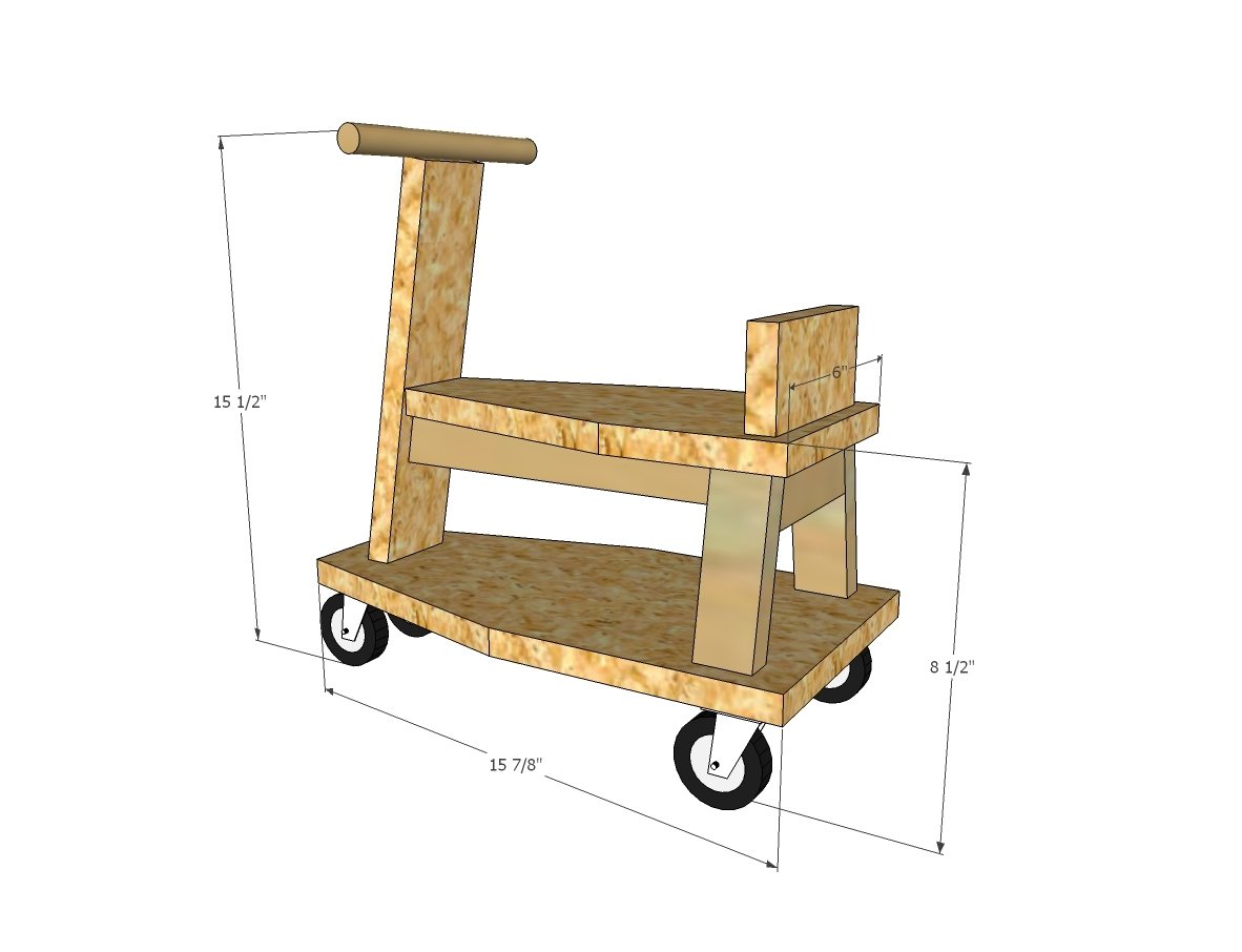 Toddler Ride On Toys Wood Scooter for Toddlers dimension diagram 1