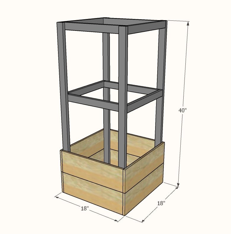 Tomato Cage Planter dimension diagram 1