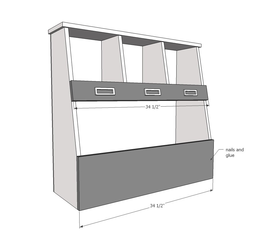 Toy Bin Box with Cubby Shelves — step 6