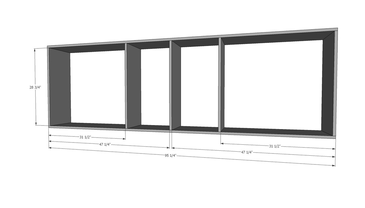 Toy Storage Hutch with Cubbies and Shelves — step 1