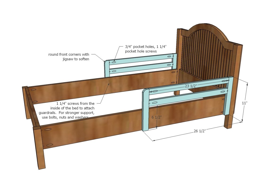 Traditional Wood Toddler Bed — step 6