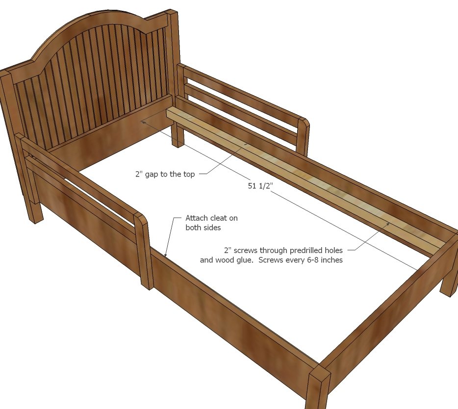 Traditional Wood Toddler Bed — step 7