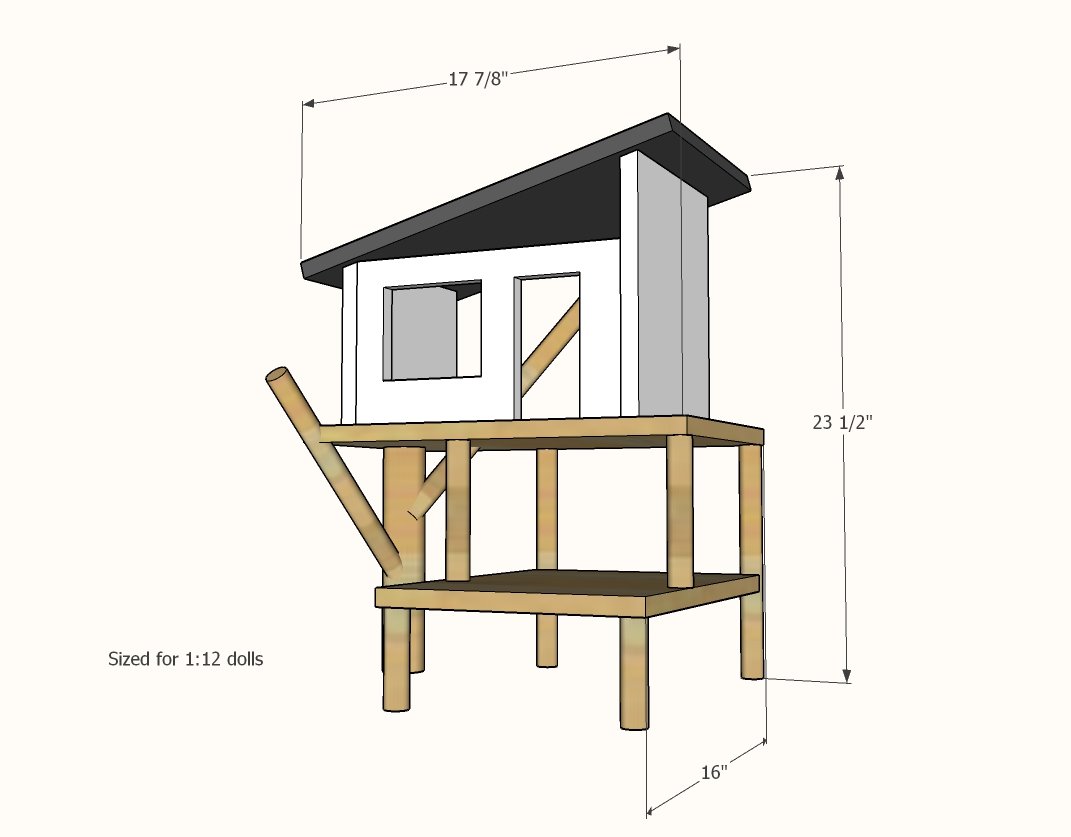 Treehouse Dollhouse dimension diagram 1