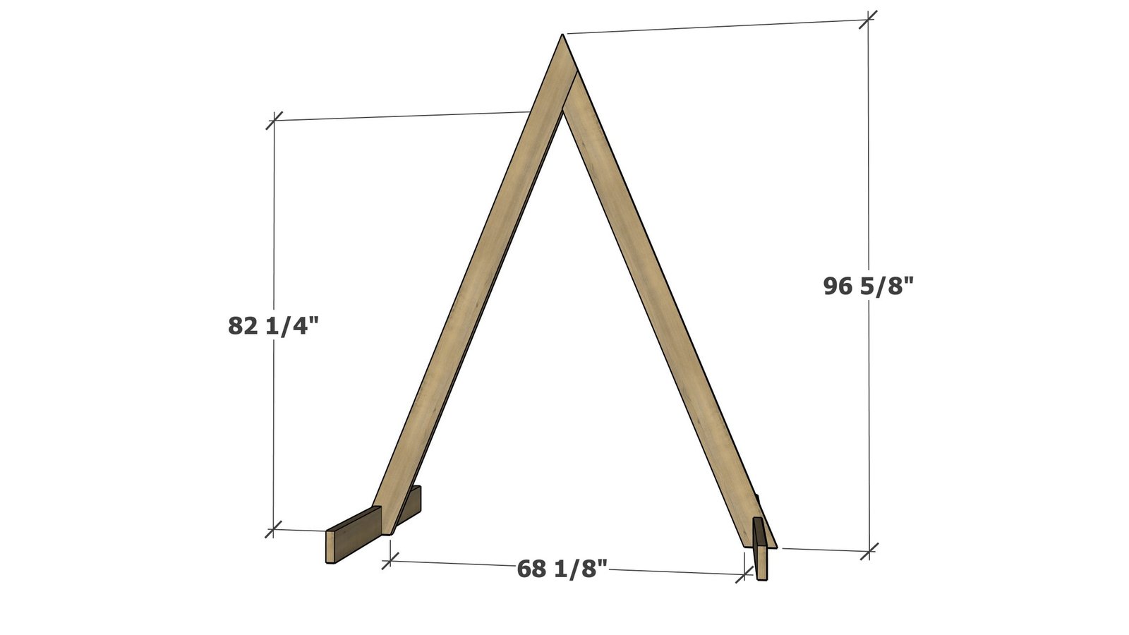 Triangle Wedding Arch dimension diagram 1