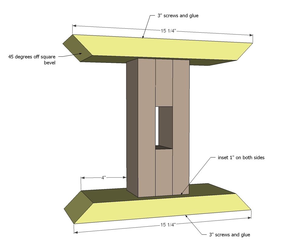 Triple Pedestal Farmhouse Bench — step 2
