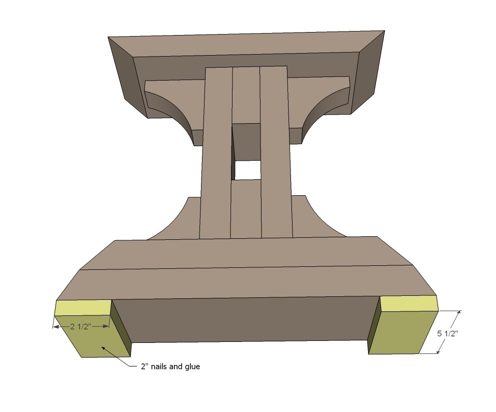 Triple Pedestal Farmhouse Bench — step 5