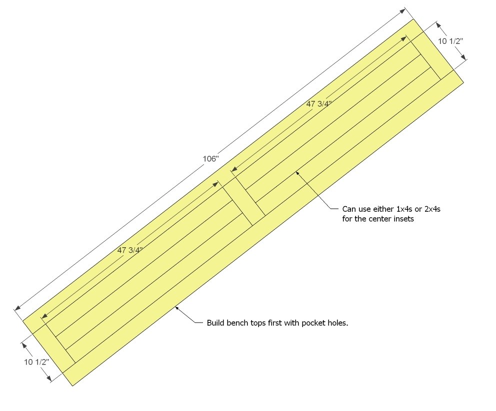 Triple Pedestal Farmhouse Bench — step 7