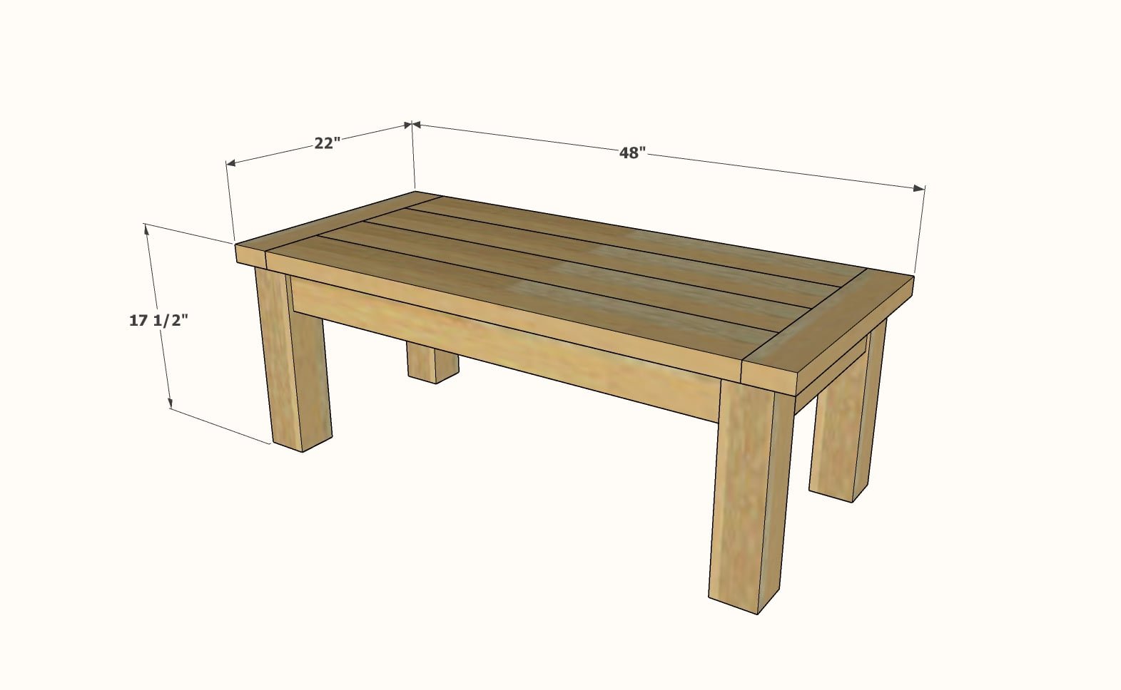 Tryde Coffee Table dimension diagram 1