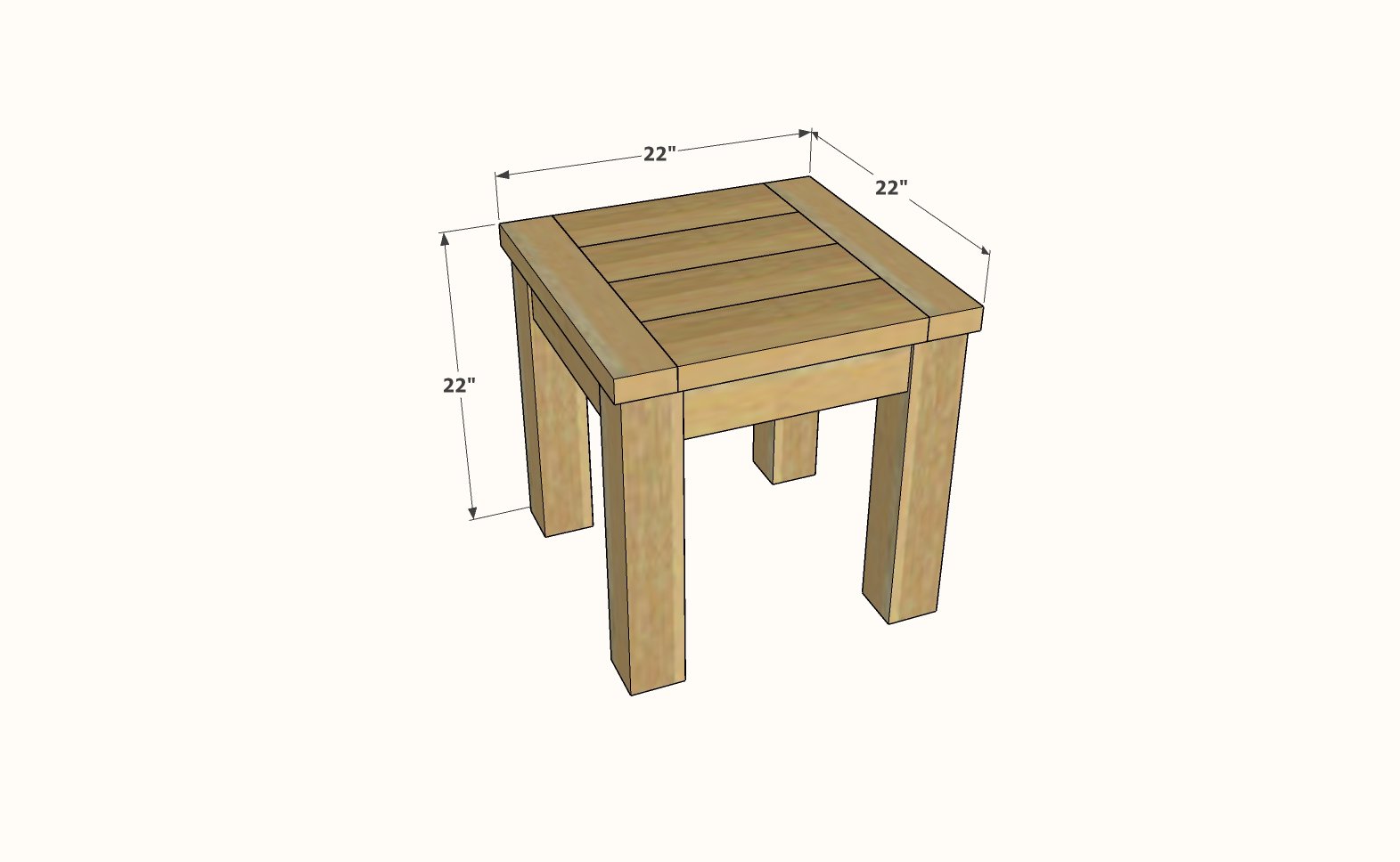 Tryed Side Table dimension diagram 1