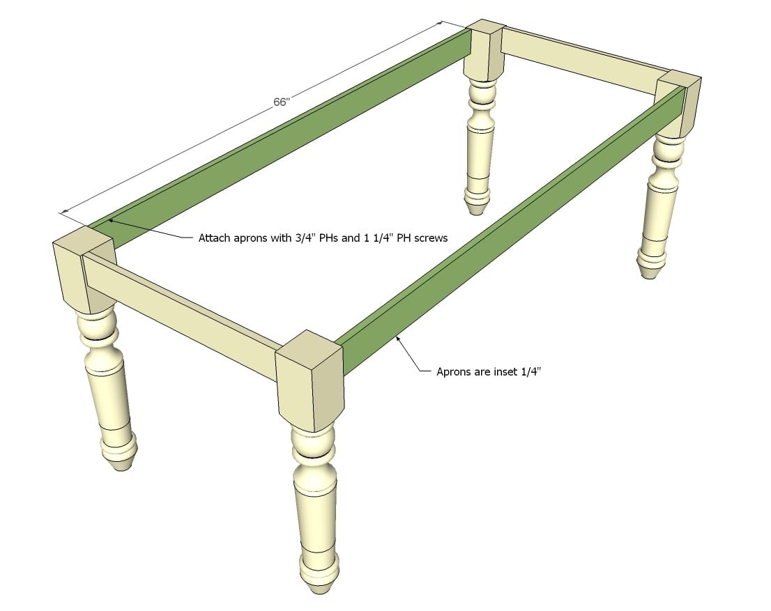 Turned Leg Farmhouse Table — step 3
