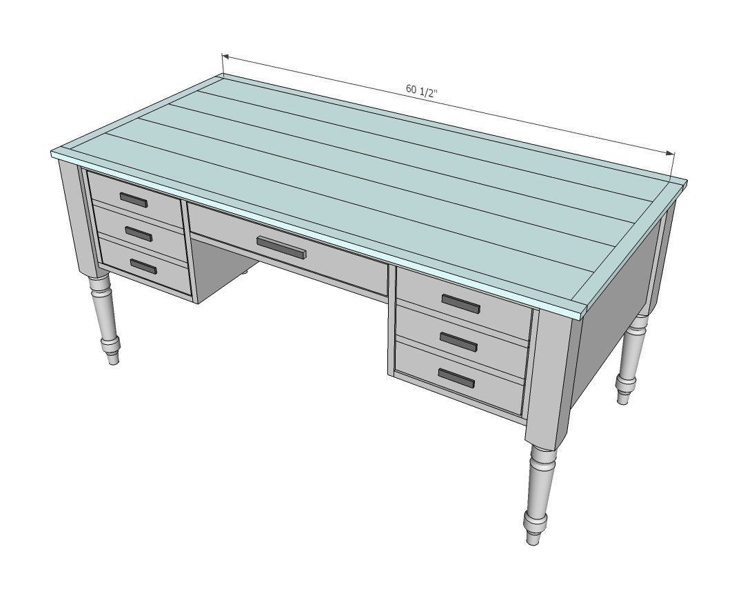 Turned Leg Traditional Desk — step 9