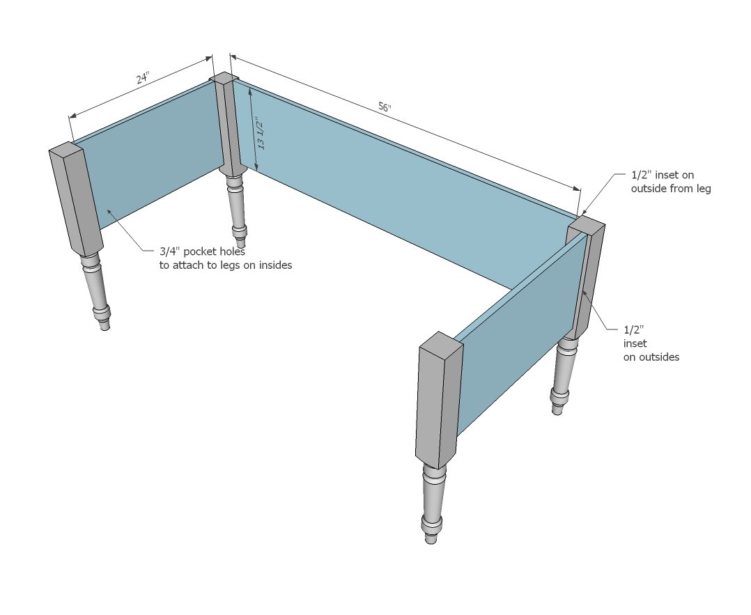 Turned Leg Traditional Desk — step 1