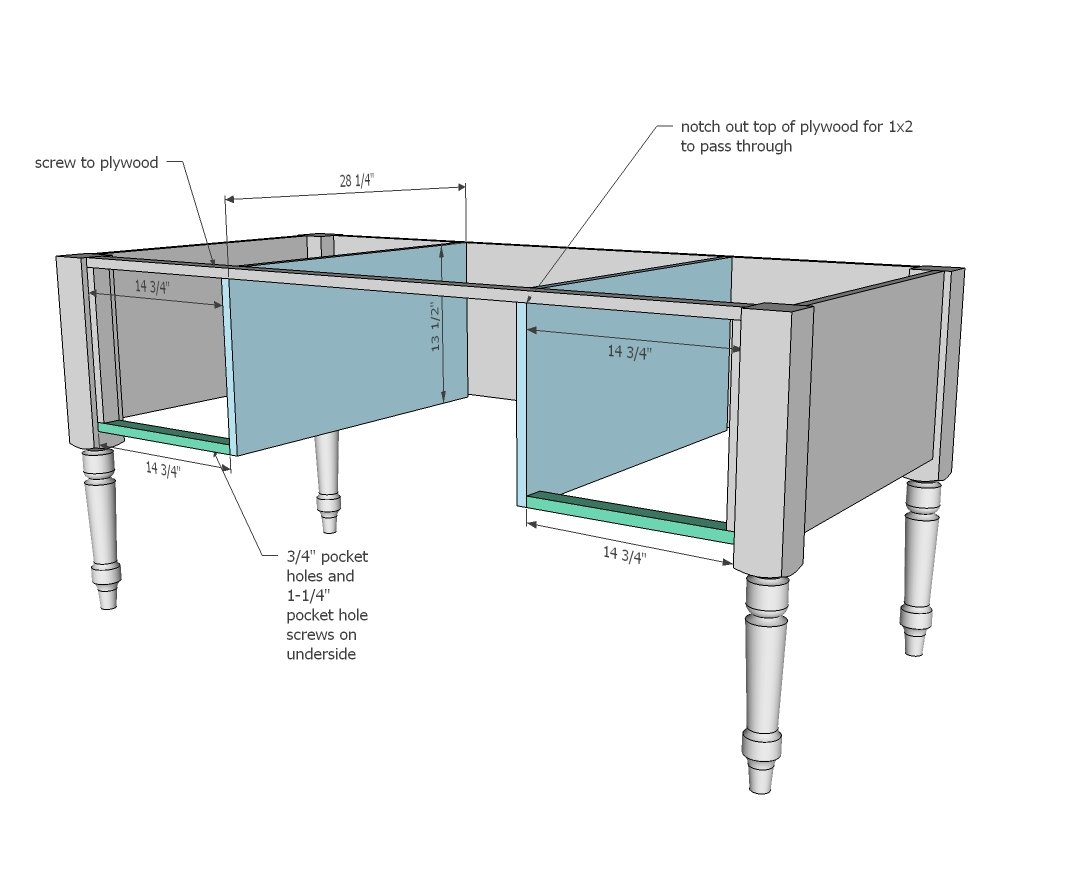 Turned Leg Traditional Desk — step 4