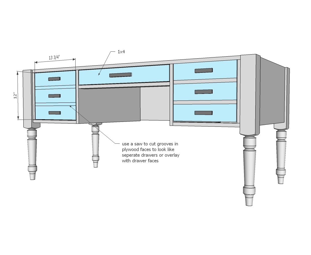 Turned Leg Traditional Desk — step 8