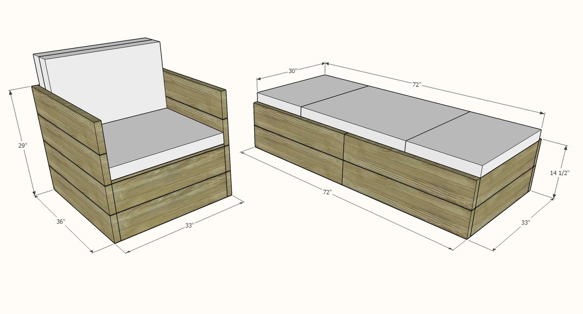 Twin Sleeper Chair dimension diagram 1