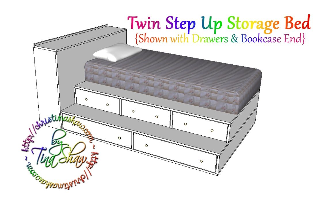 Twin Step Up Storage Bed