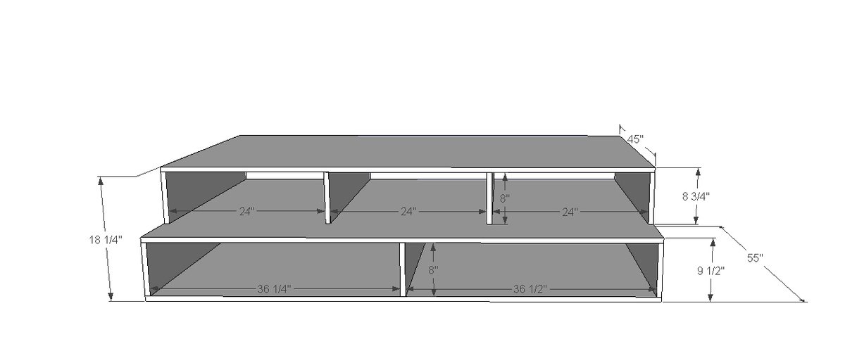 Twin Step Up Storage Bed dimension diagram 1