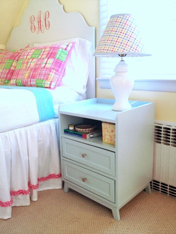 Two Drawer/Shelf Modern Nightstand