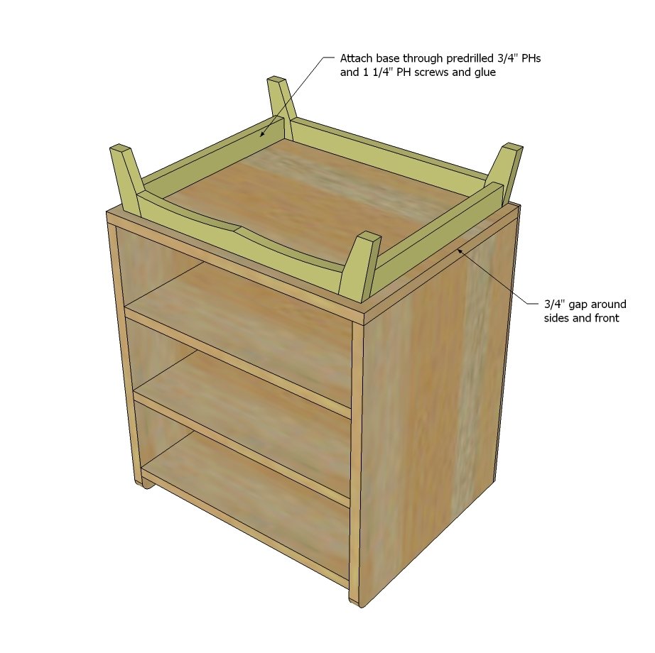 Two Drawer/Shelf Modern Nightstand — step 10