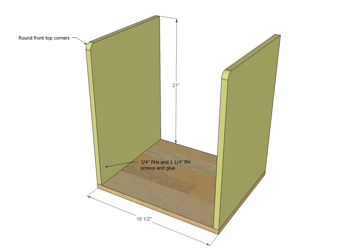 Two Drawer/Shelf Modern Nightstand — step 3